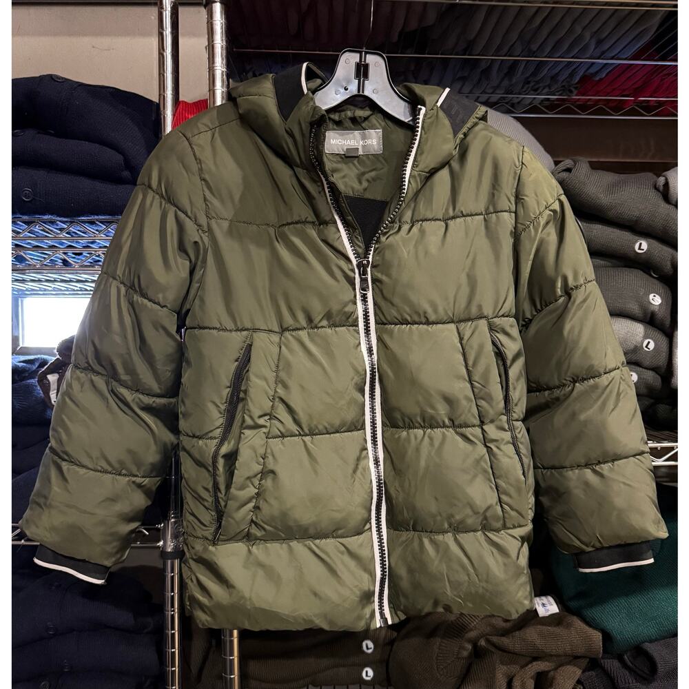 Michael Kors Puffy Winter Parka - Green Jacket - Size 8